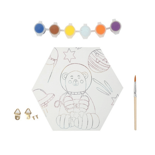 Creative Canvas Painting Set with Hexagonal Frames Kids Arts and Crafts